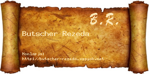 Butscher Rezeda névjegykártya